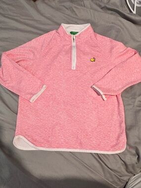 Masters Pink Quarter-Zip Pullover with Yellow Logo, size 12-14